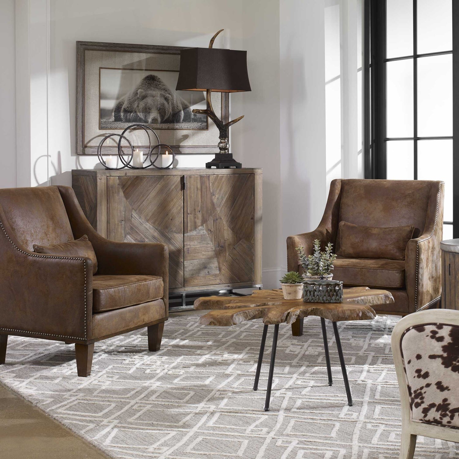 UTTERMOST Clay Leather Armchair - Lounge
