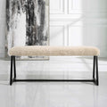 UTTERMOST Taupo Sheepskin Bench - Benches, Ottoman, Stools