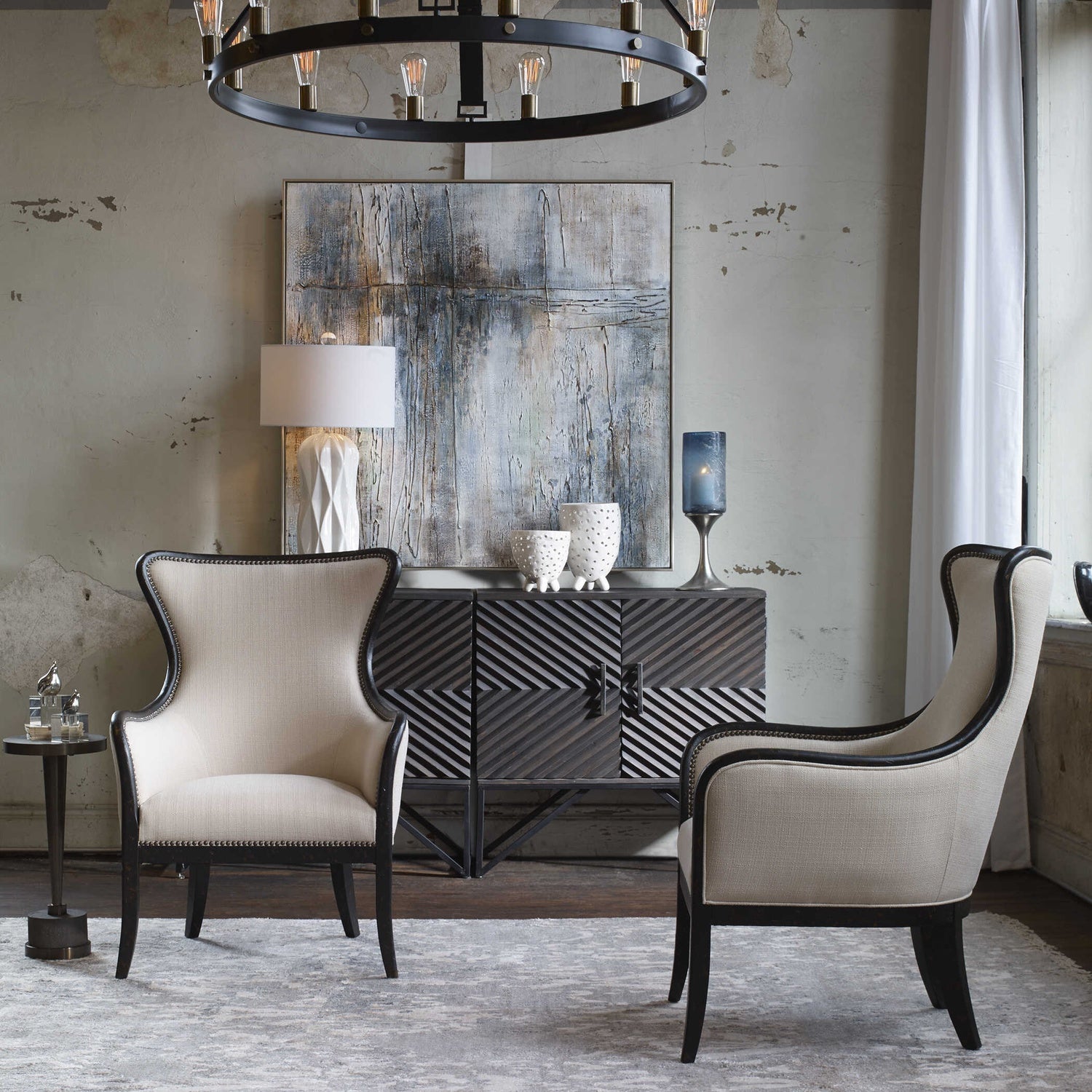 UTTERMOST Sandy Wing Back Armchair - Lounge