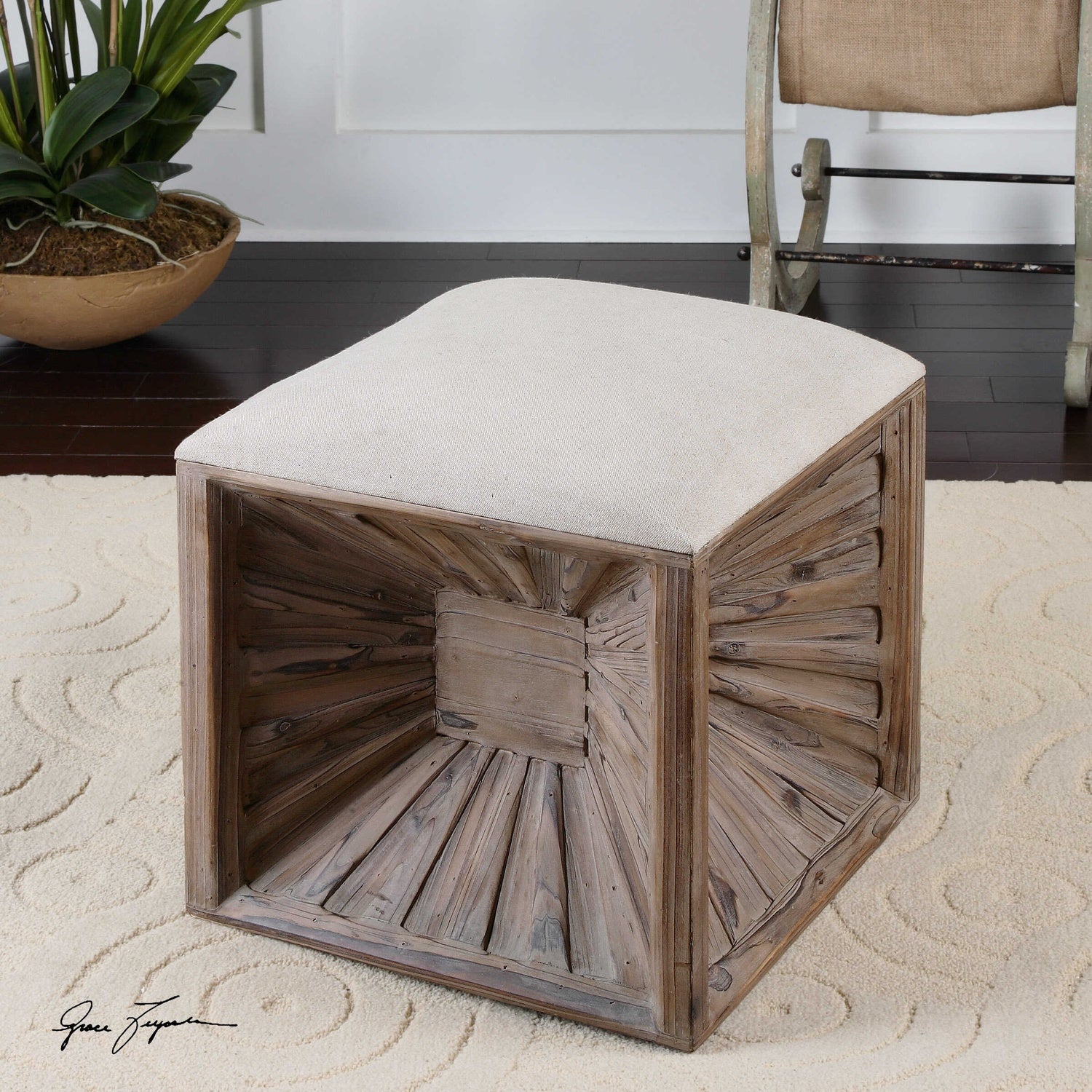 UTTERMOST JIA OTTOMAN - Benches, Ottoman, Stools