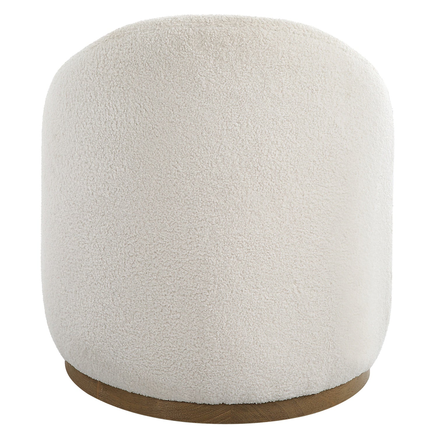 UTTERMOST Swirl Swivel Sheepskin Ottoman - Benches, Ottoman, Stools
