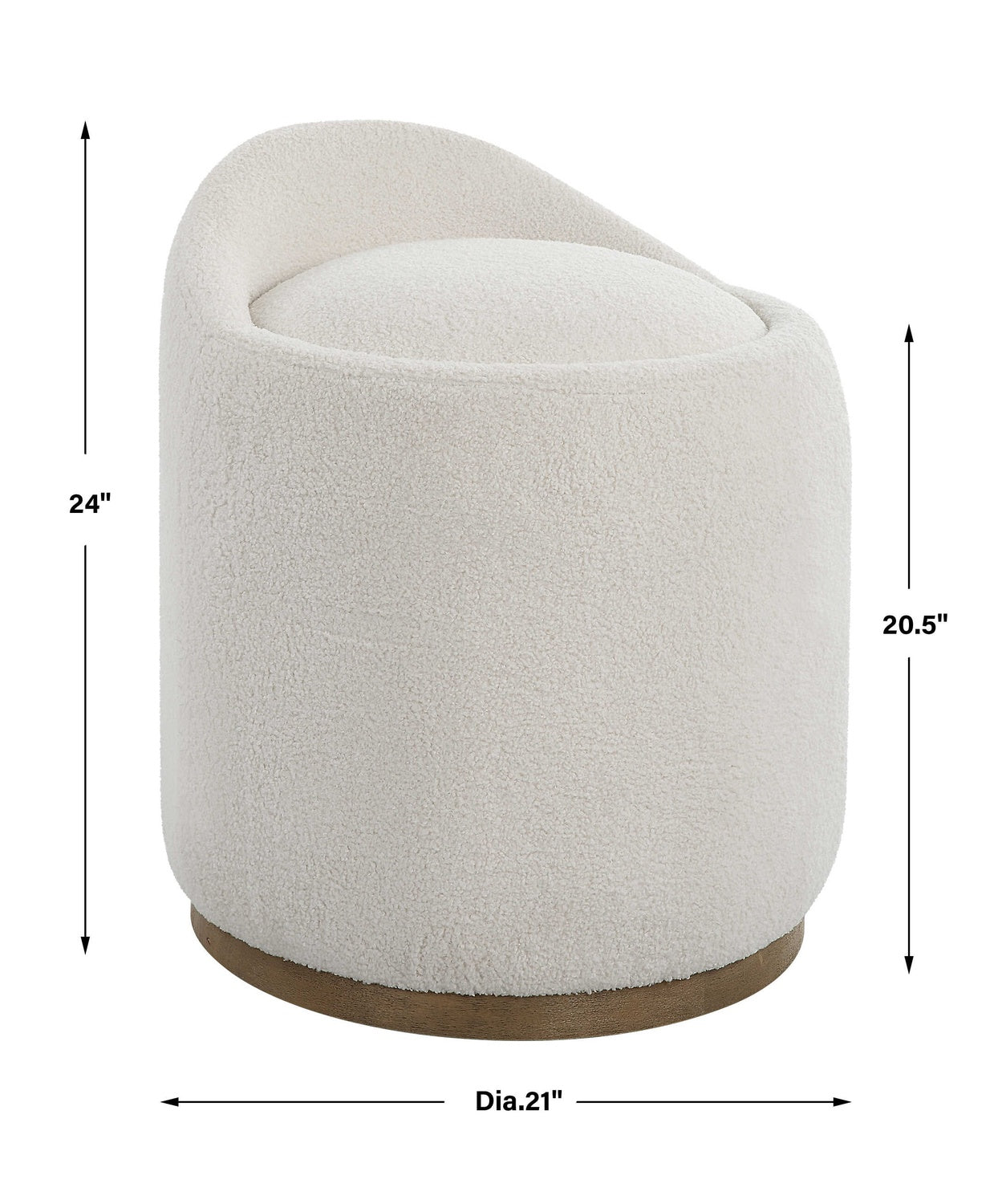 UTTERMOST SWIRL SWIVEL SHEEPSKIN OTTOMAN - Benches, Ottoman, Stools
