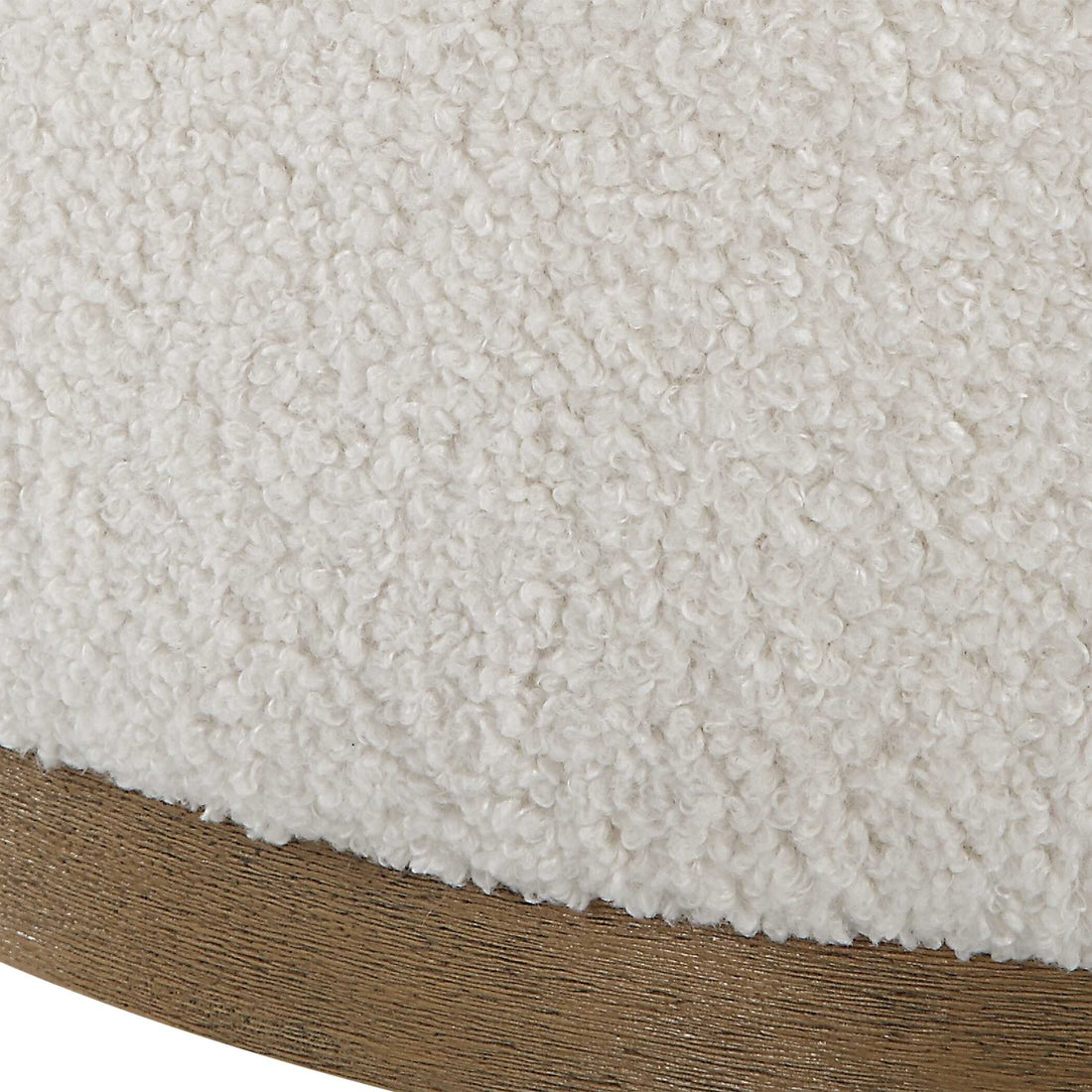 UTTERMOST Swirl Swivel Sheepskin Ottoman - Benches, Ottoman, Stools