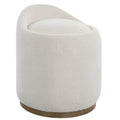 UTTERMOST Swirl Swivel Sheepskin Ottoman - Benches, Ottoman, Stools