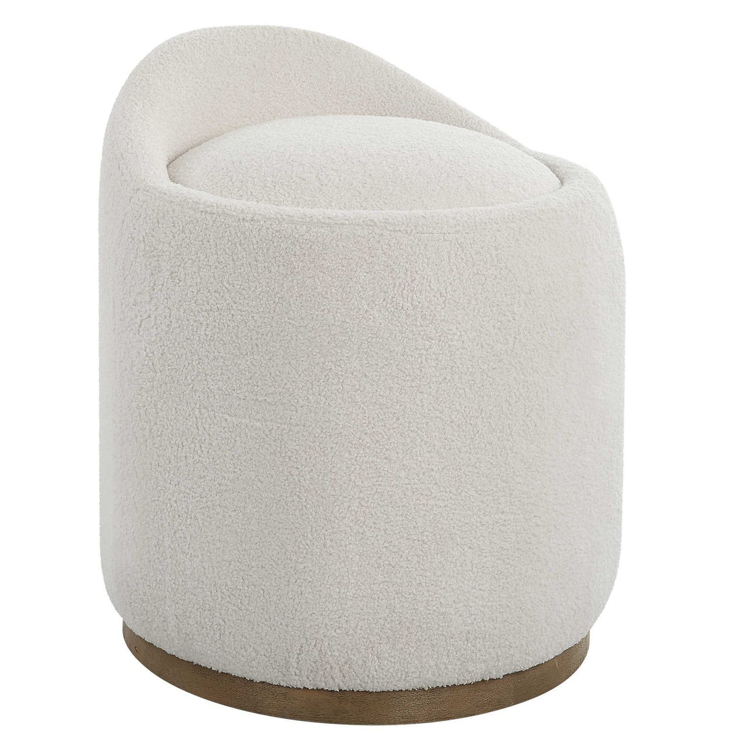 UTTERMOST Swirl Swivel Sheepskin Ottoman - Benches, Ottoman, Stools
