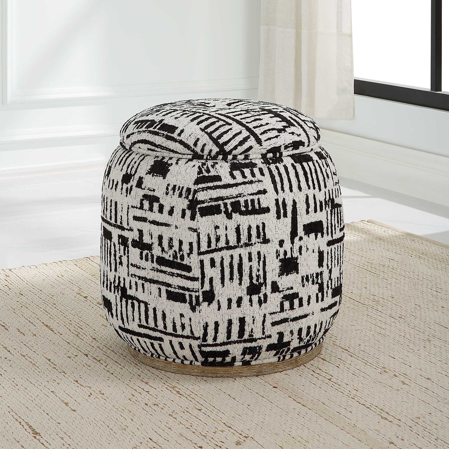 UTTERMOST DIALOGUE POOF OTTOMAN - Benches, Ottoman, Stools