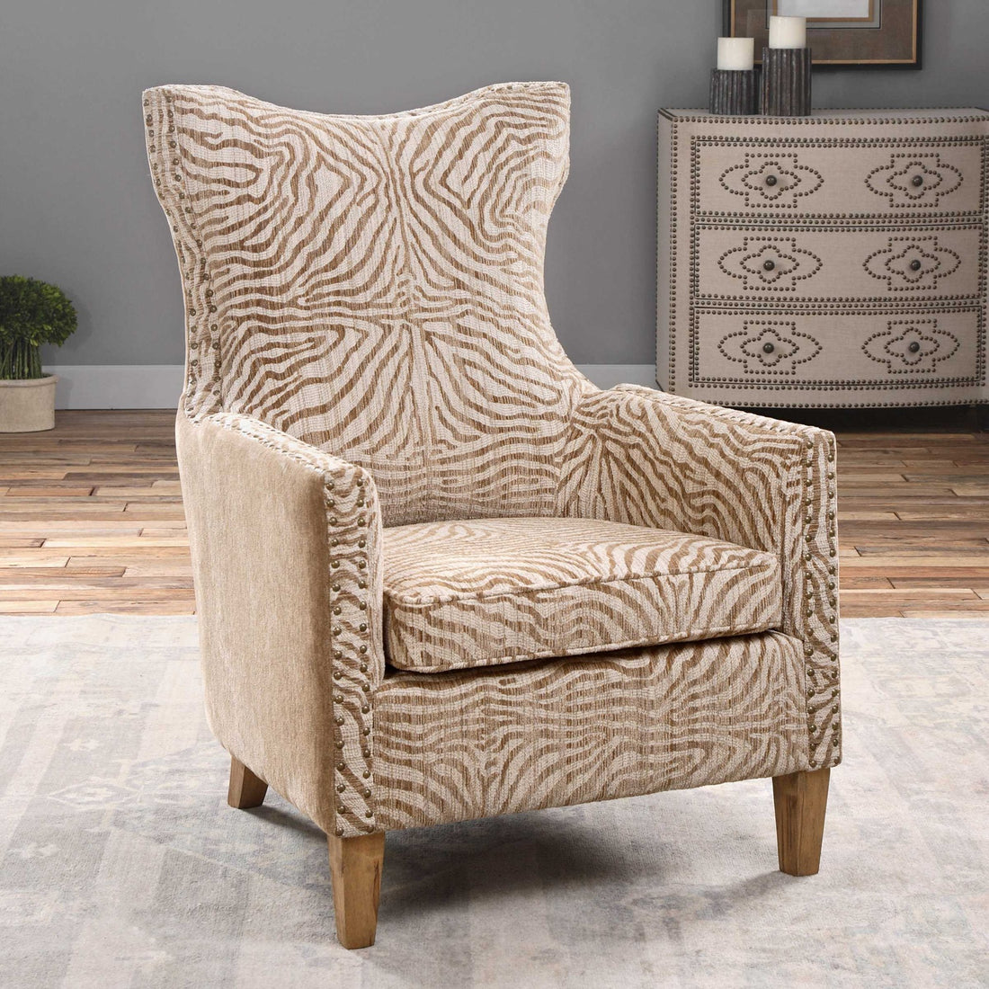 UTTERMOST Kiango Animal Pattern Armchair - Lounge