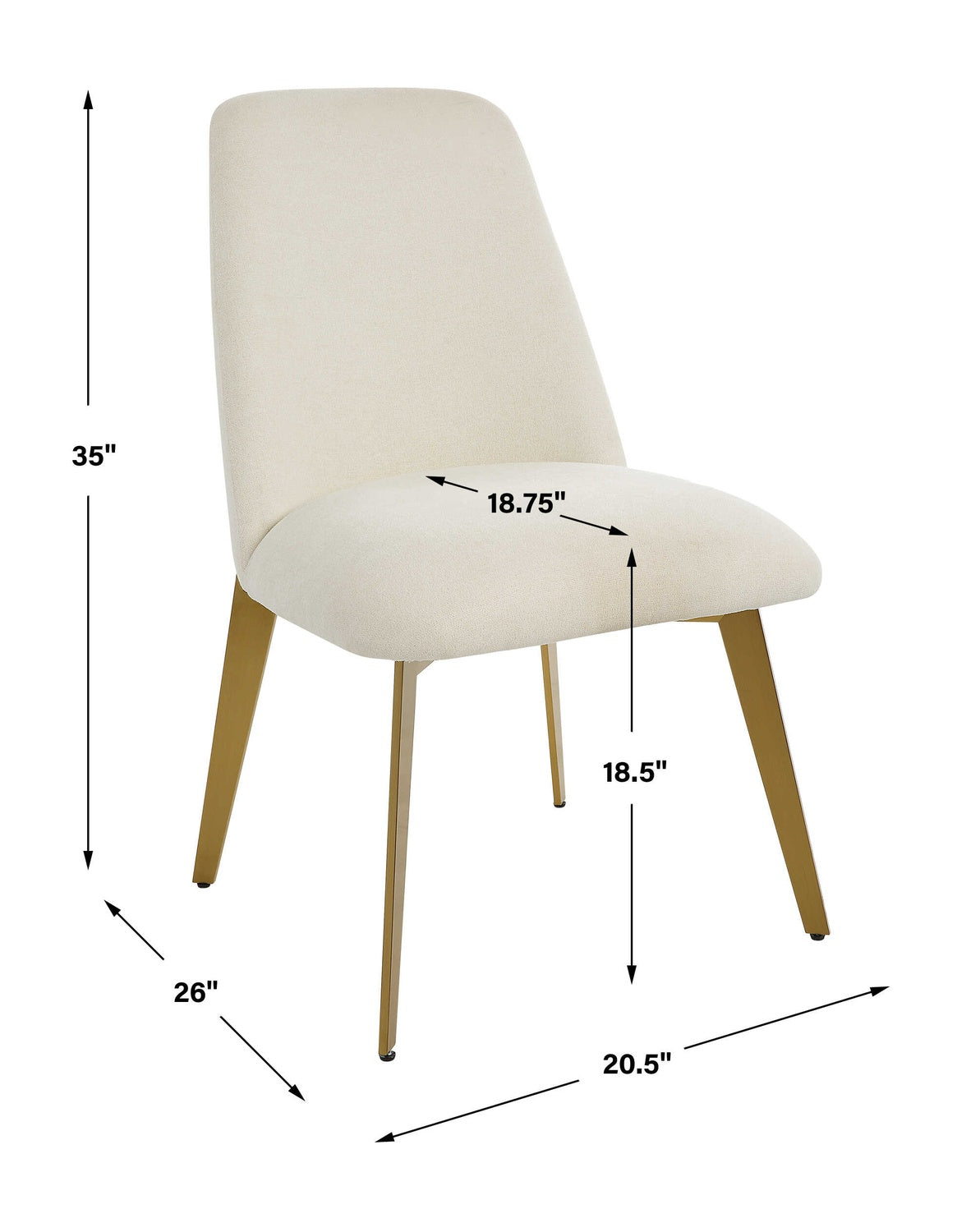 UTTERMOST VANTAGE OFF FABRIC DINING CHAIR - Dining Chairs