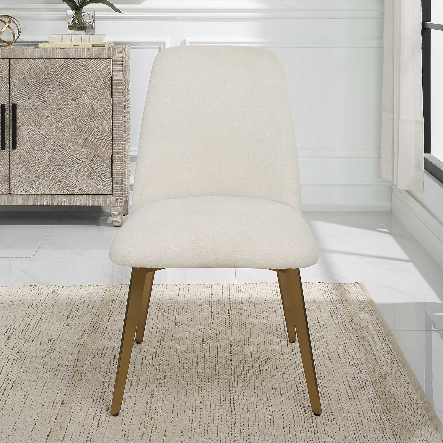 UTTERMOST Vantage Off Fabric Dining Chair - Dining Chairs