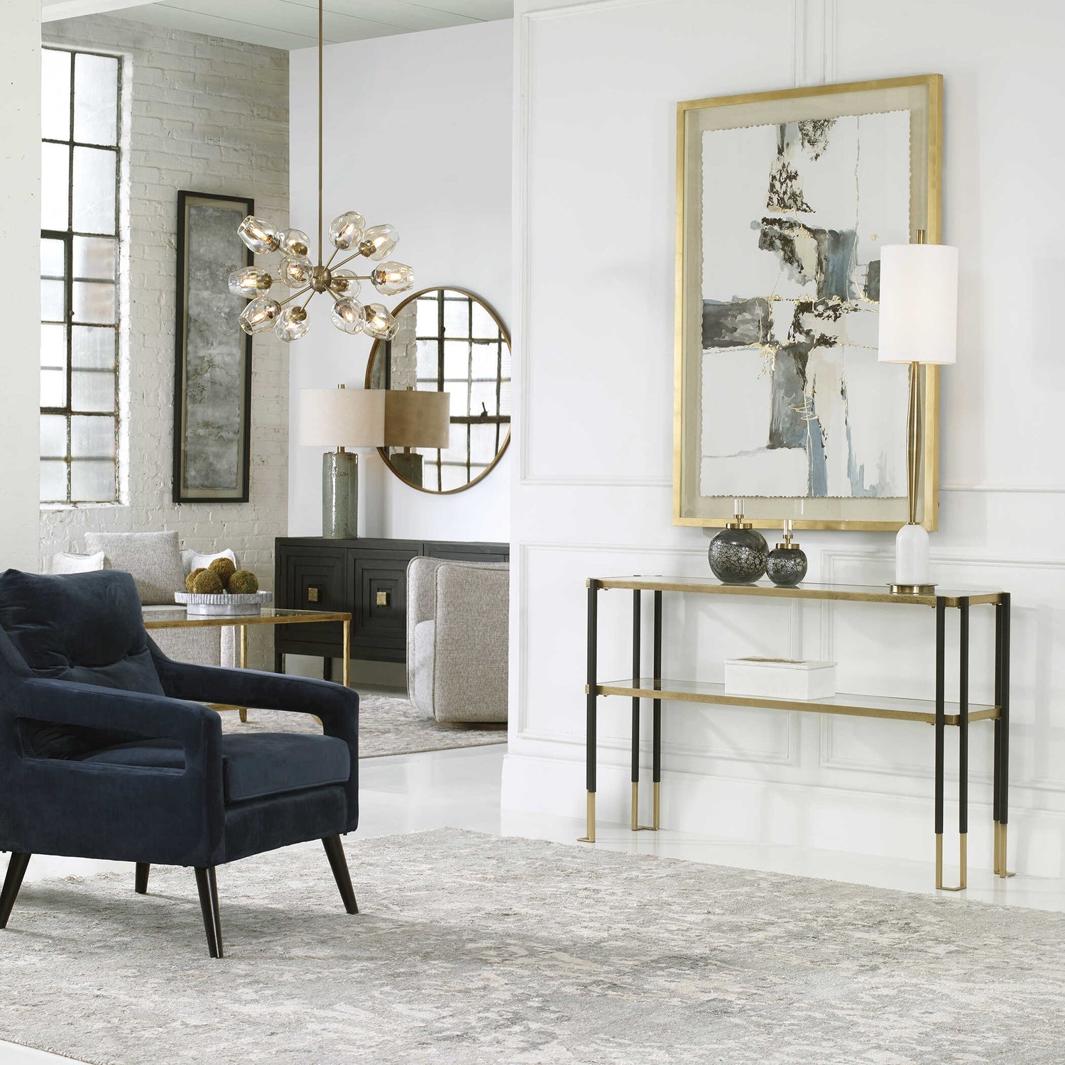 UTTERMOST O'Brien Velvet Armchair - Coffee