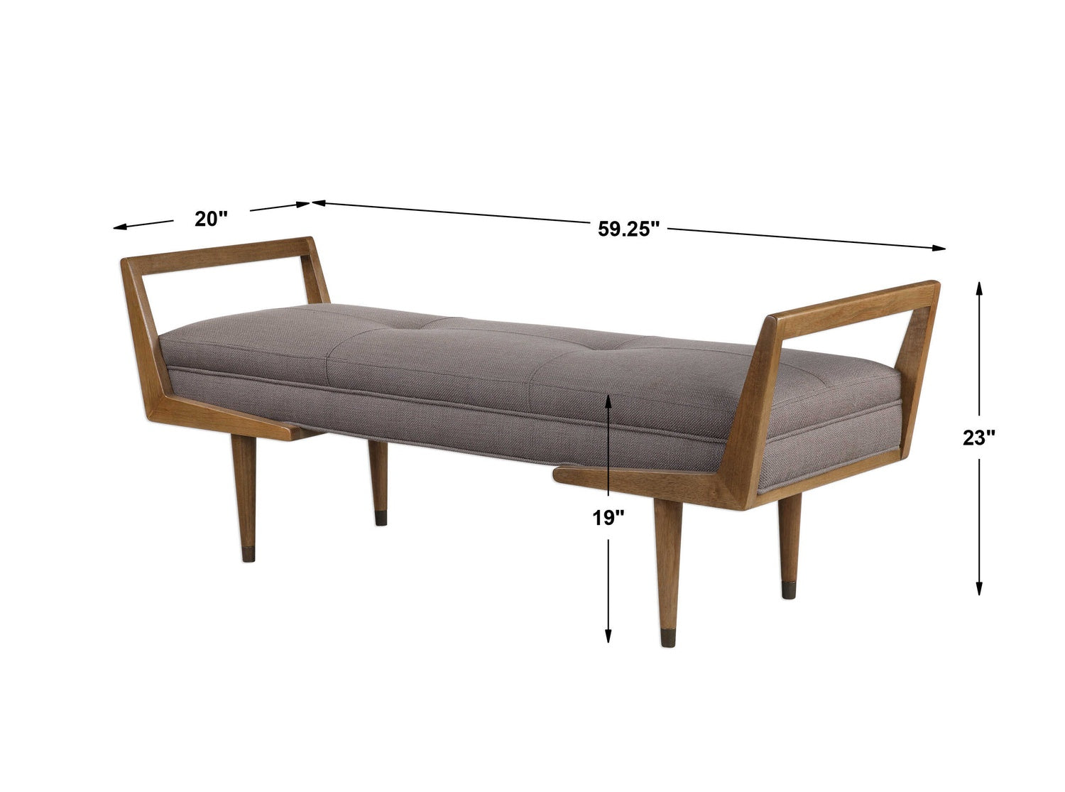UTTERMOST WAYLON MID-CENTURY MODERN BENCH - Benches, Ottoman, Stools