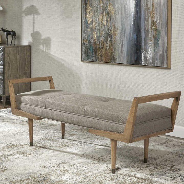 UTTERMOST WAYLON MID-CENTURY MODERN BENCH - Benches, Ottoman, Stools