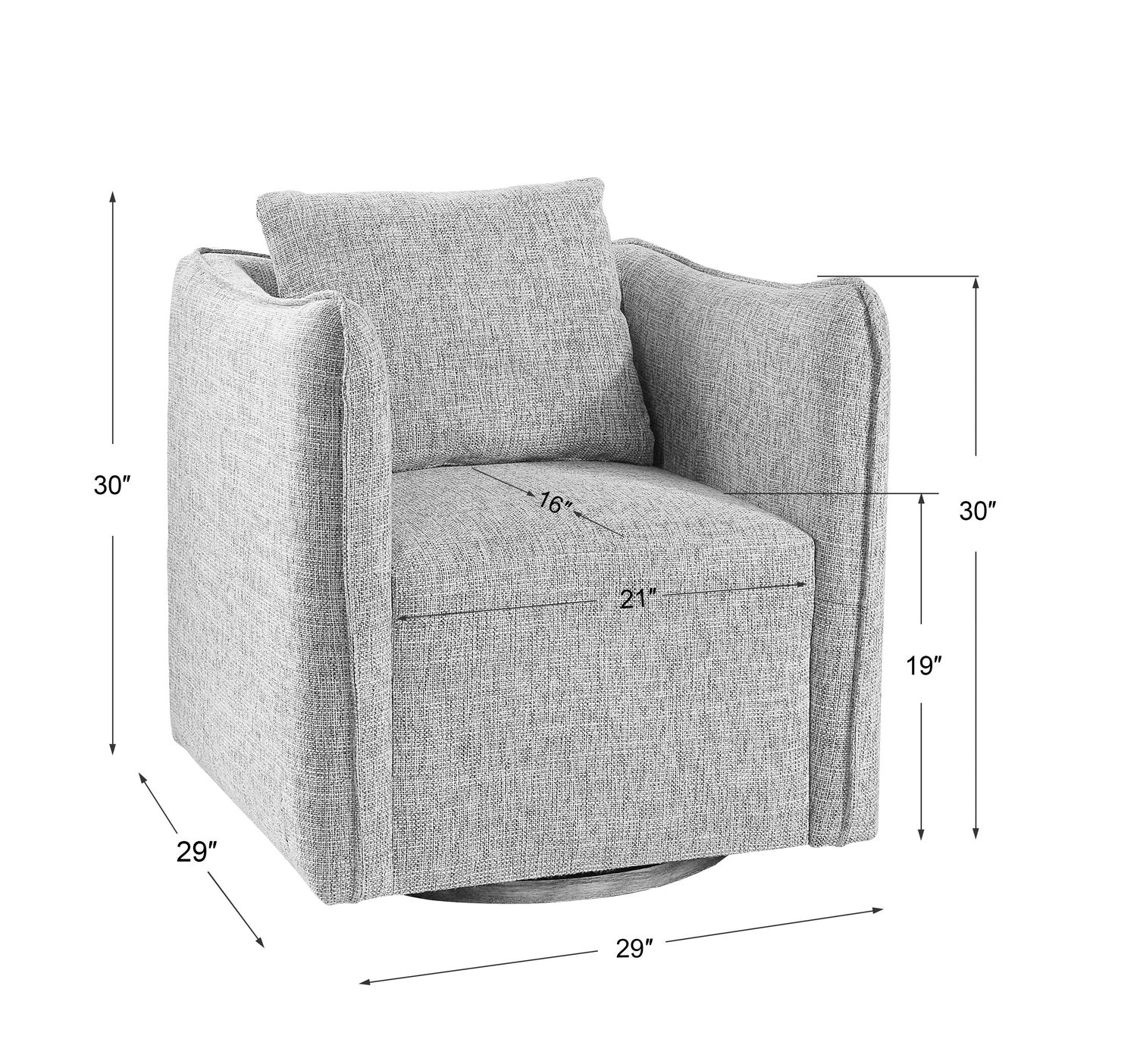 UTTERMOST Corben Swivel Chair - Lounge