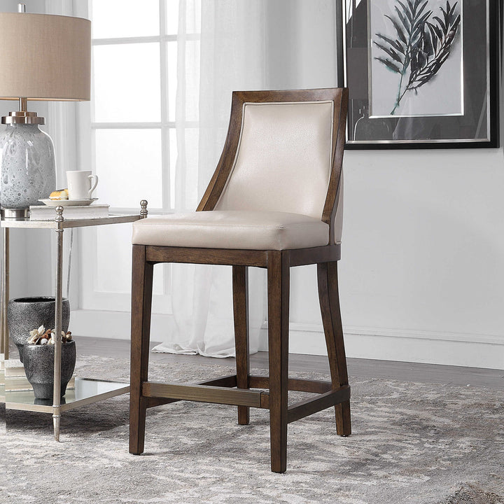 UTTERMOST Purcell Leather Counter Stool - Benches, Ottoman, Stools
