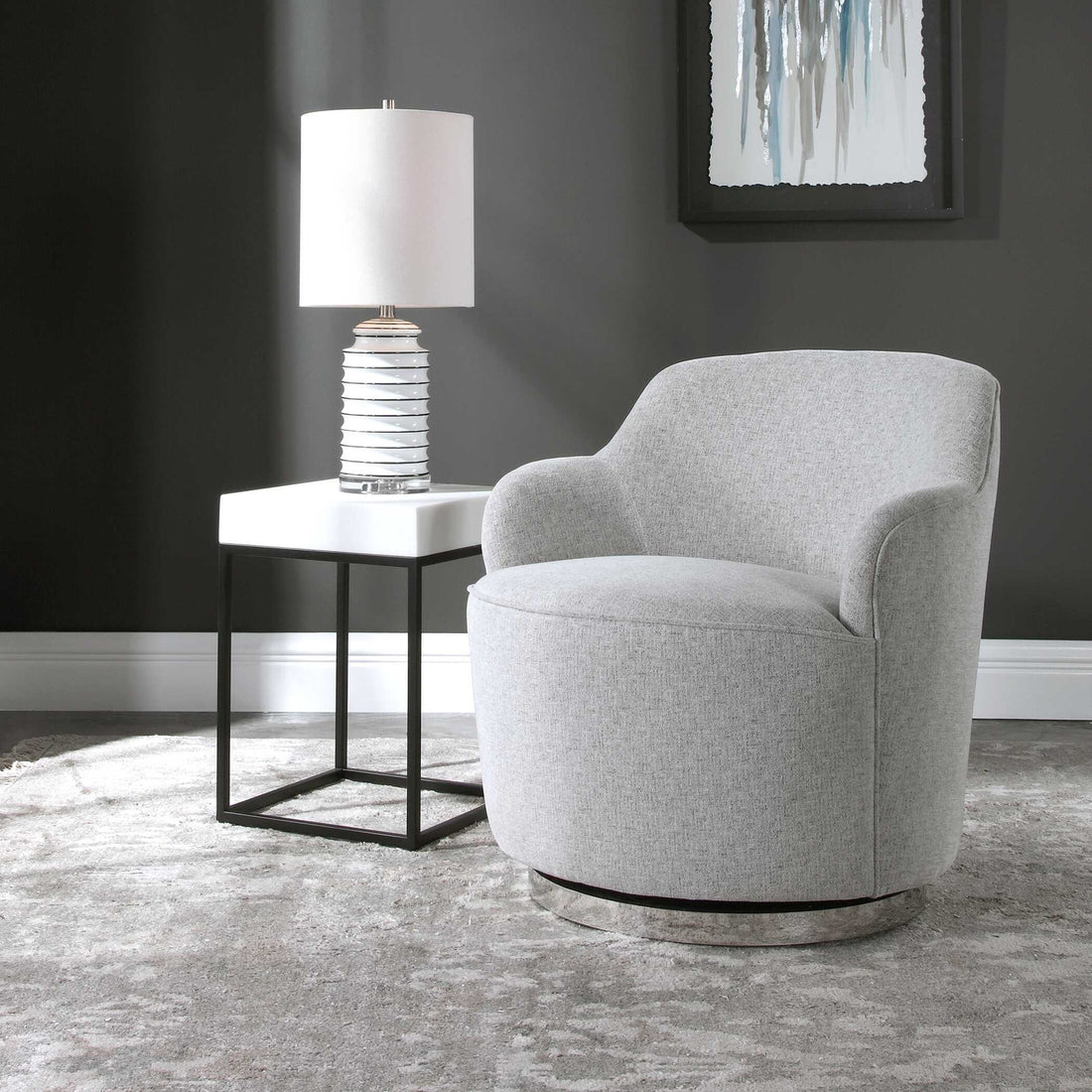 UTTERMOST Hobart Casual Swivel Chair - Lounge