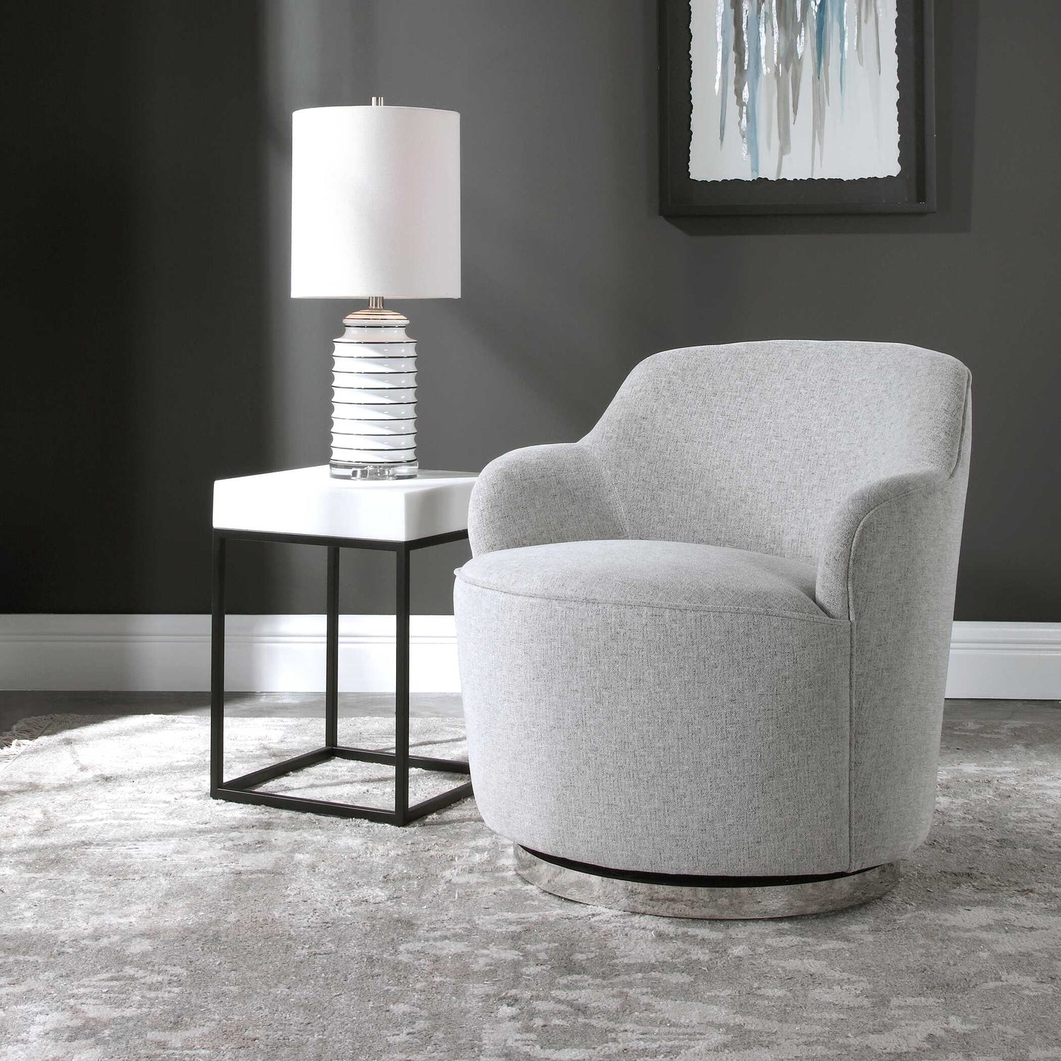 UTTERMOST Hobart Casual Swivel Chair - Lounge