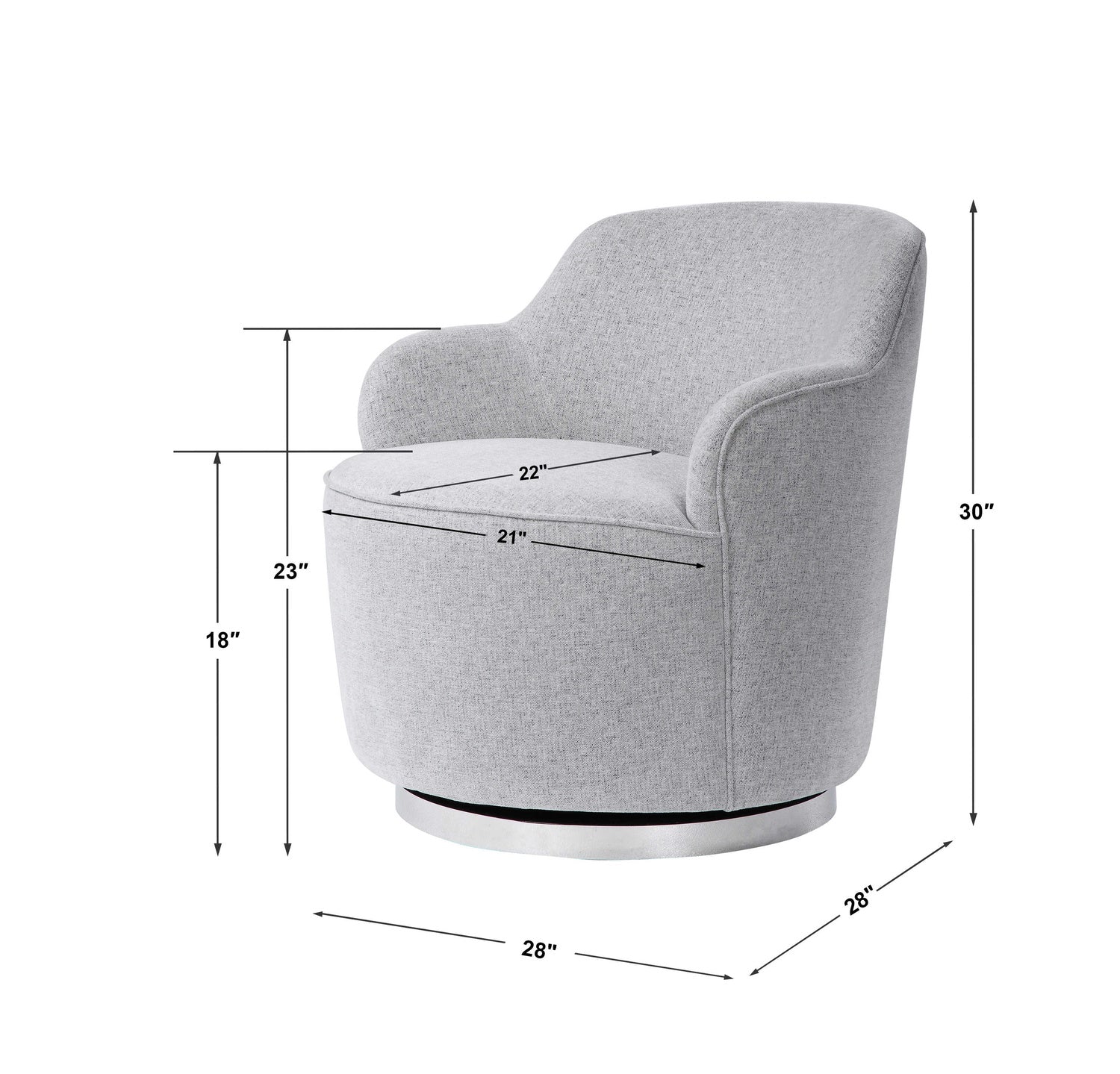 UTTERMOST Hobart Casual Swivel Chair - Lounge