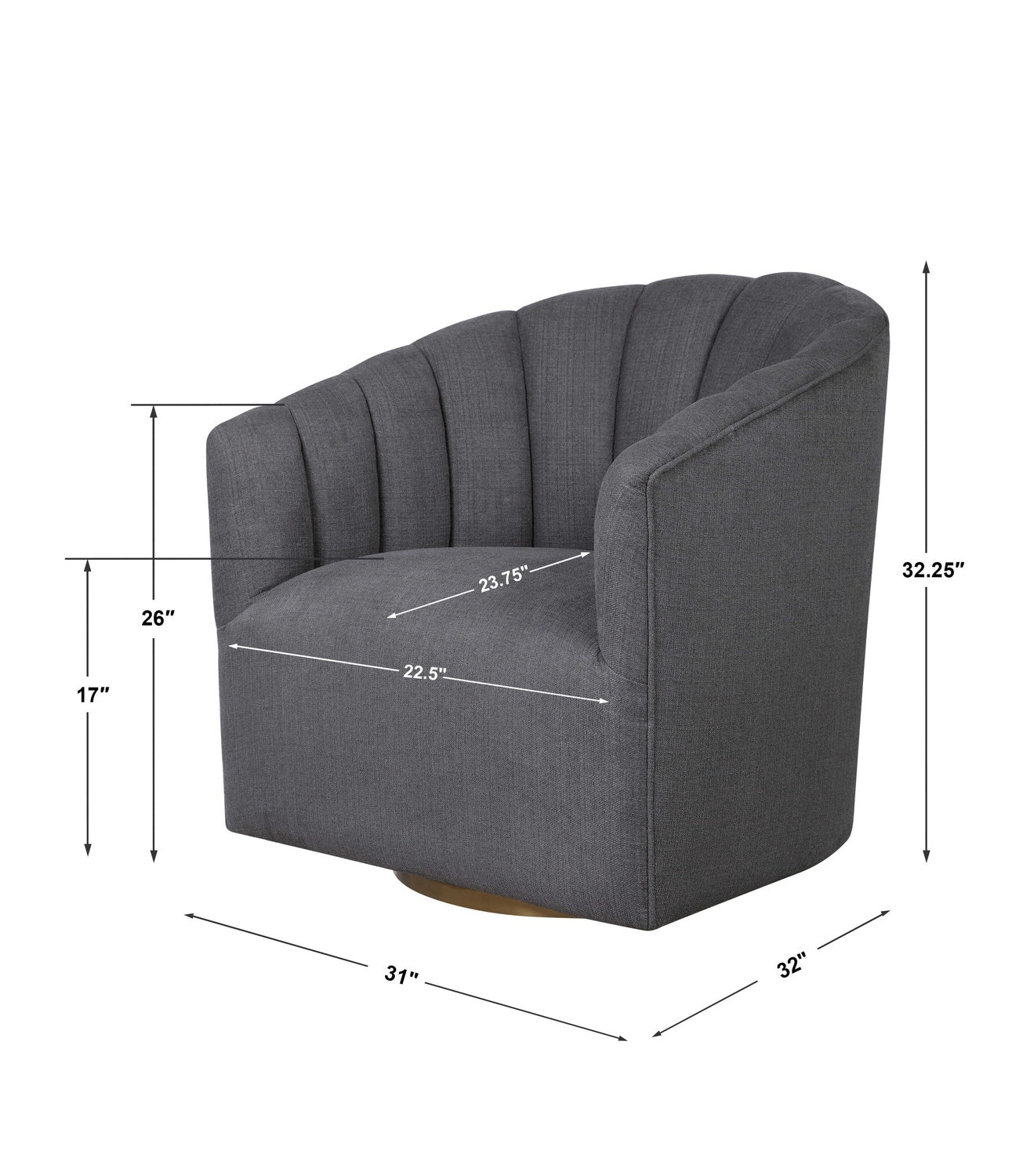 UTTERMOST CUTHBERT MODERN SWIVEL CHAIR - Lounge