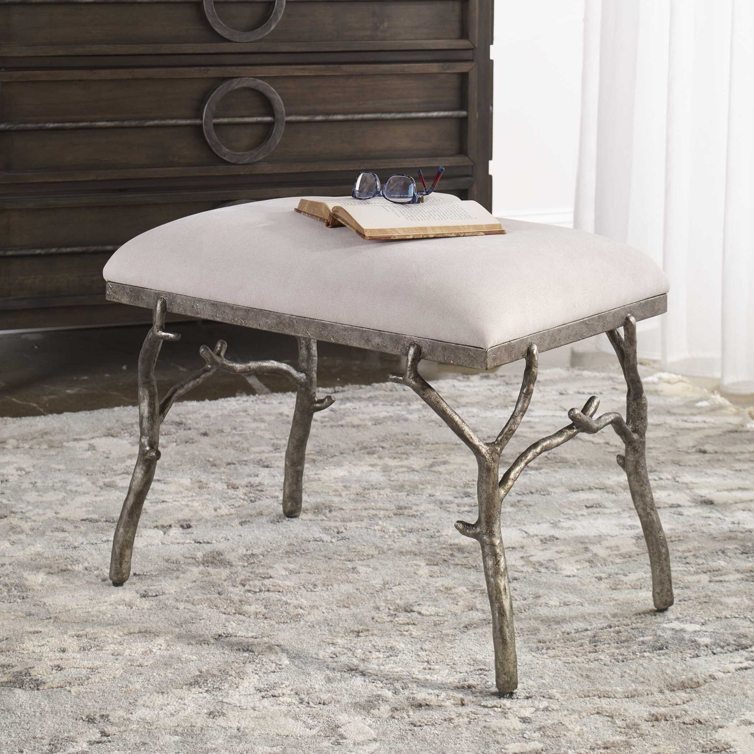 UTTERMOST Lismore Fabric Bench - Benches, Ottoman, Stools