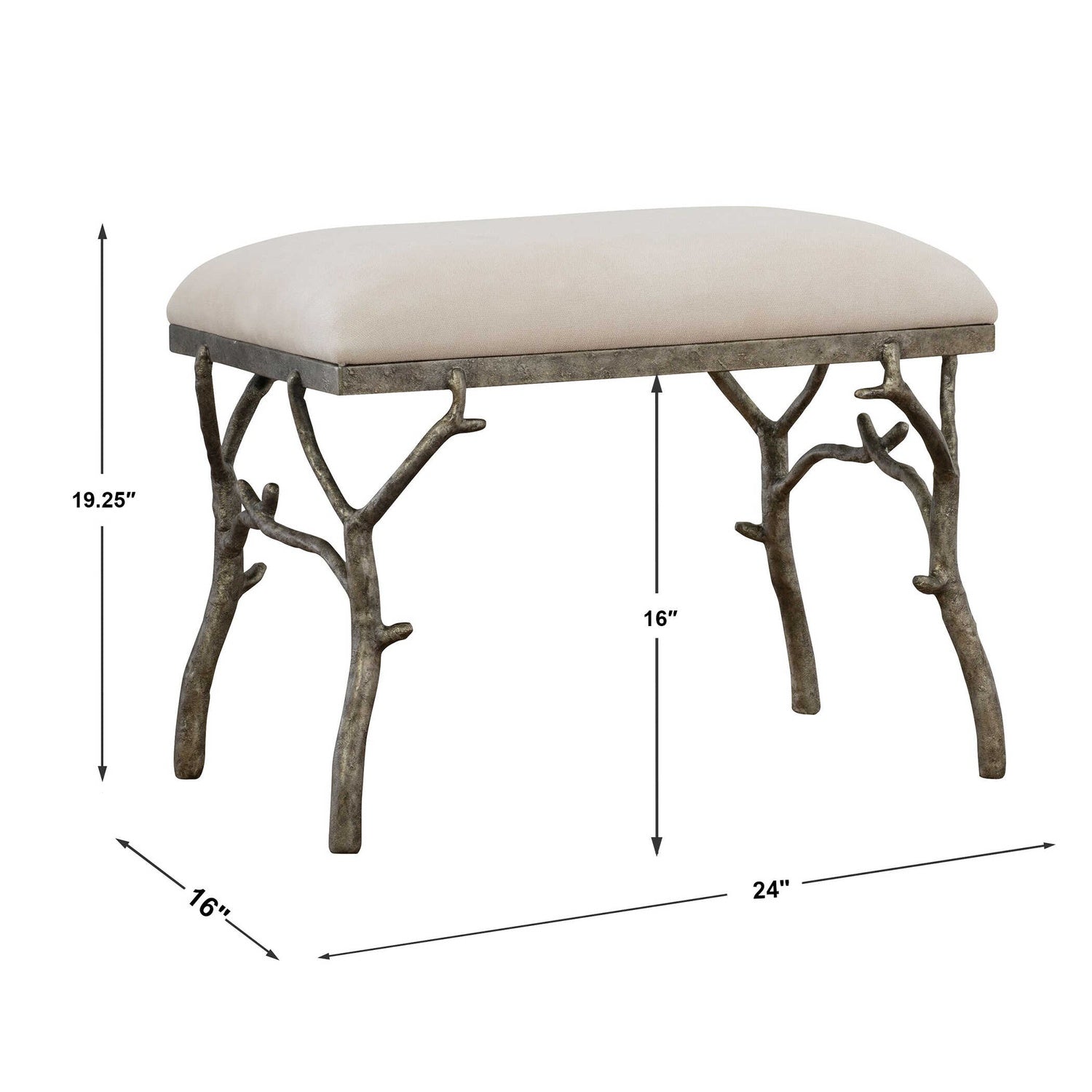 UTTERMOST LISMORE FABRIC BENCH - Benches, Ottoman, Stools