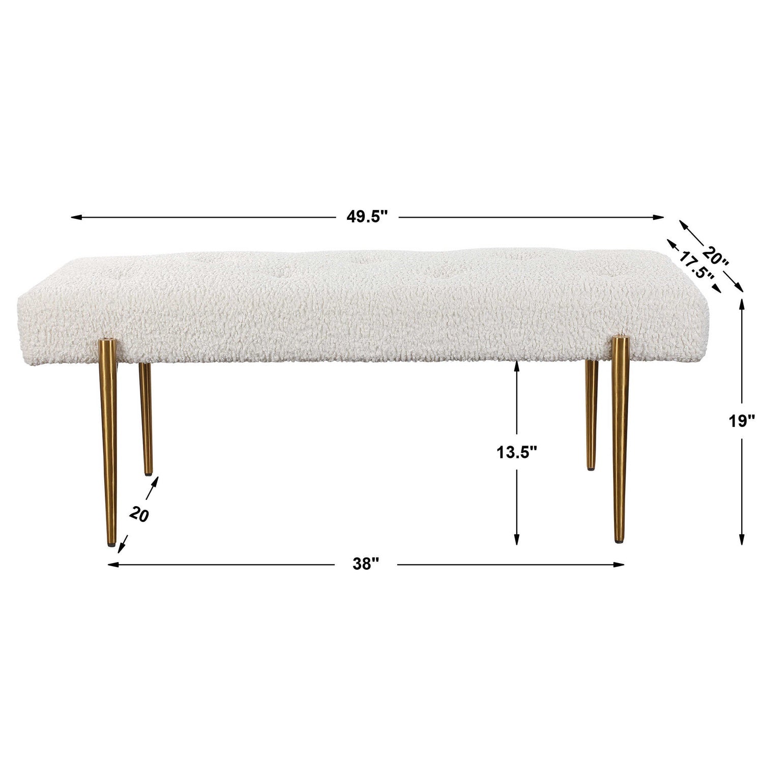 UTTERMOST Olivier Bench - Benches, Ottoman, Stools
