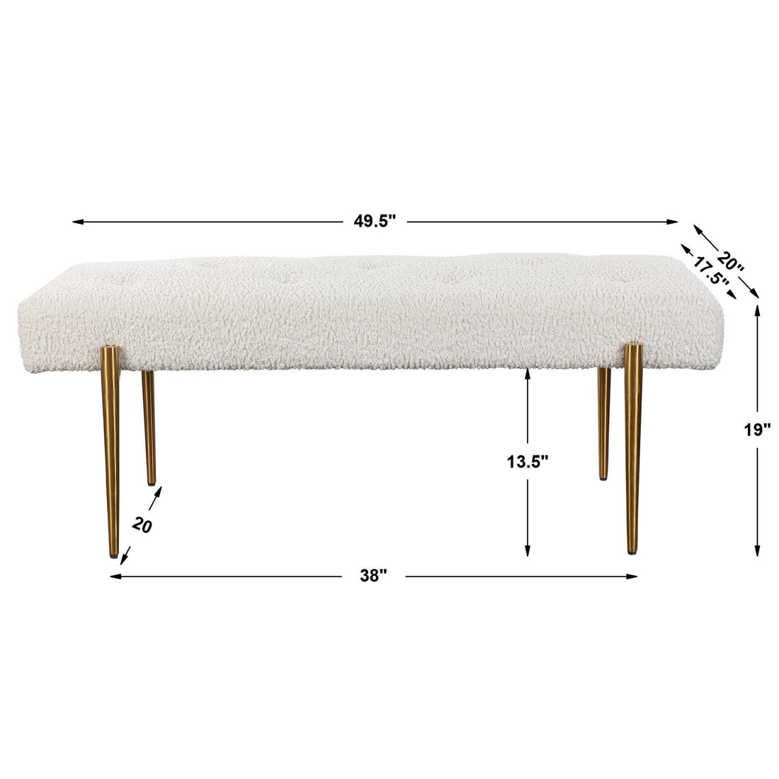 UTTERMOST OLIVIER BENCH - Benches, Ottoman, Stools