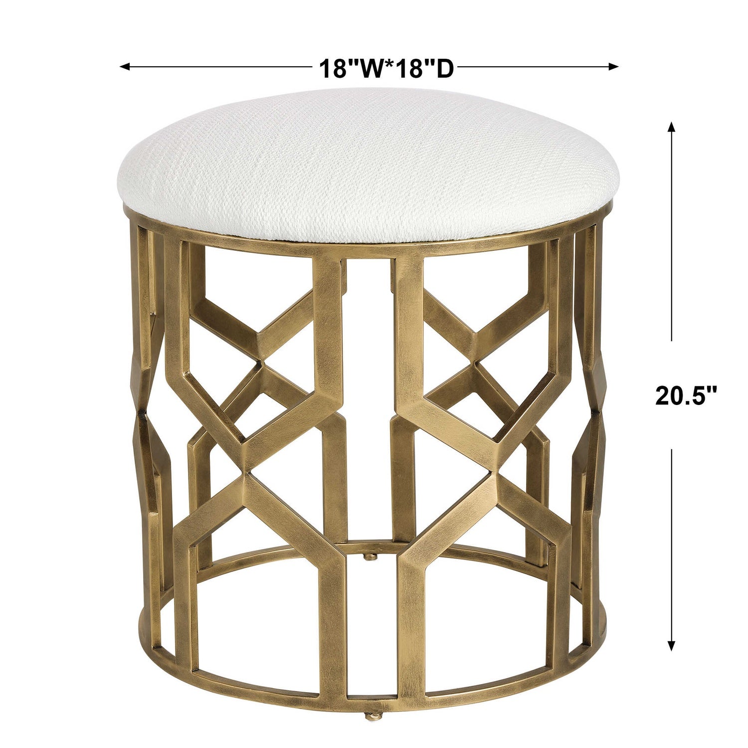UTTERMOST Trellis Geometric Accent Stool - Benches, Ottoman, Stools