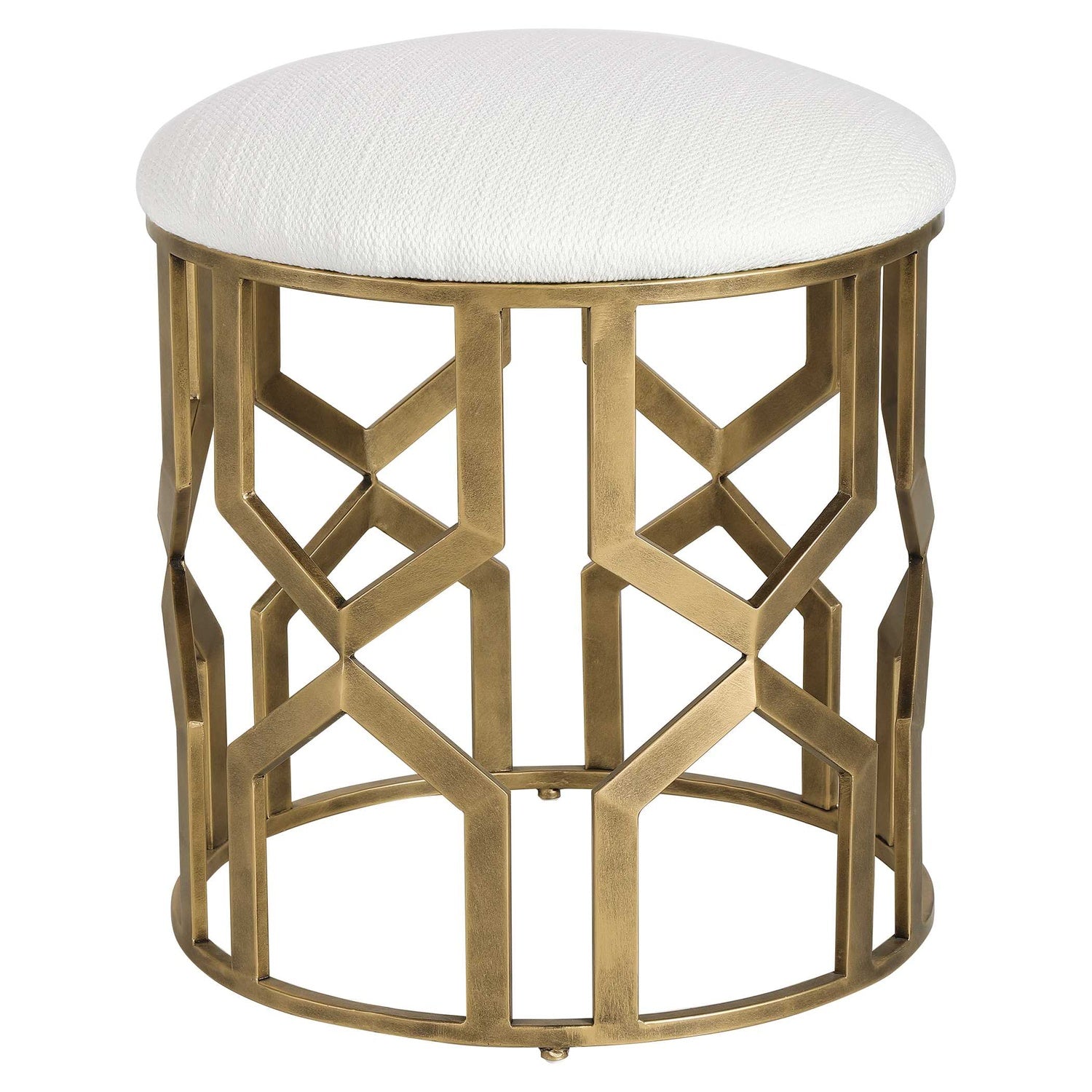 UTTERMOST TRELLIS GEOMETRIC ACCENT STOOL - Benches, Ottoman, Stools
