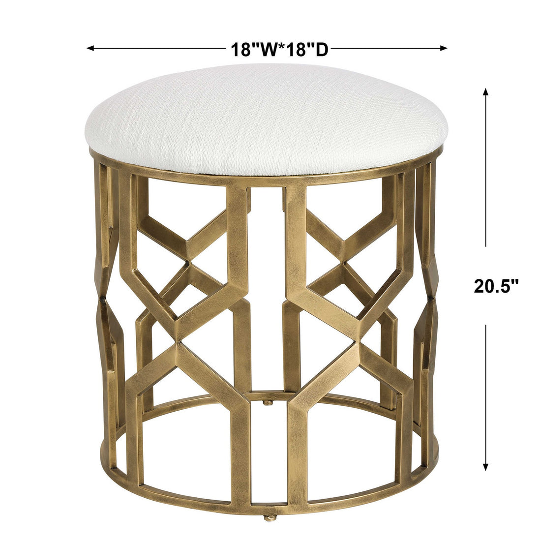 UTTERMOST TRELLIS GEOMETRIC ACCENT STOOL - Benches, Ottoman, Stools