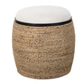 UTTERMOST ISLAND STRAW ACCENT STOOL - Benches, Ottoman, Stools