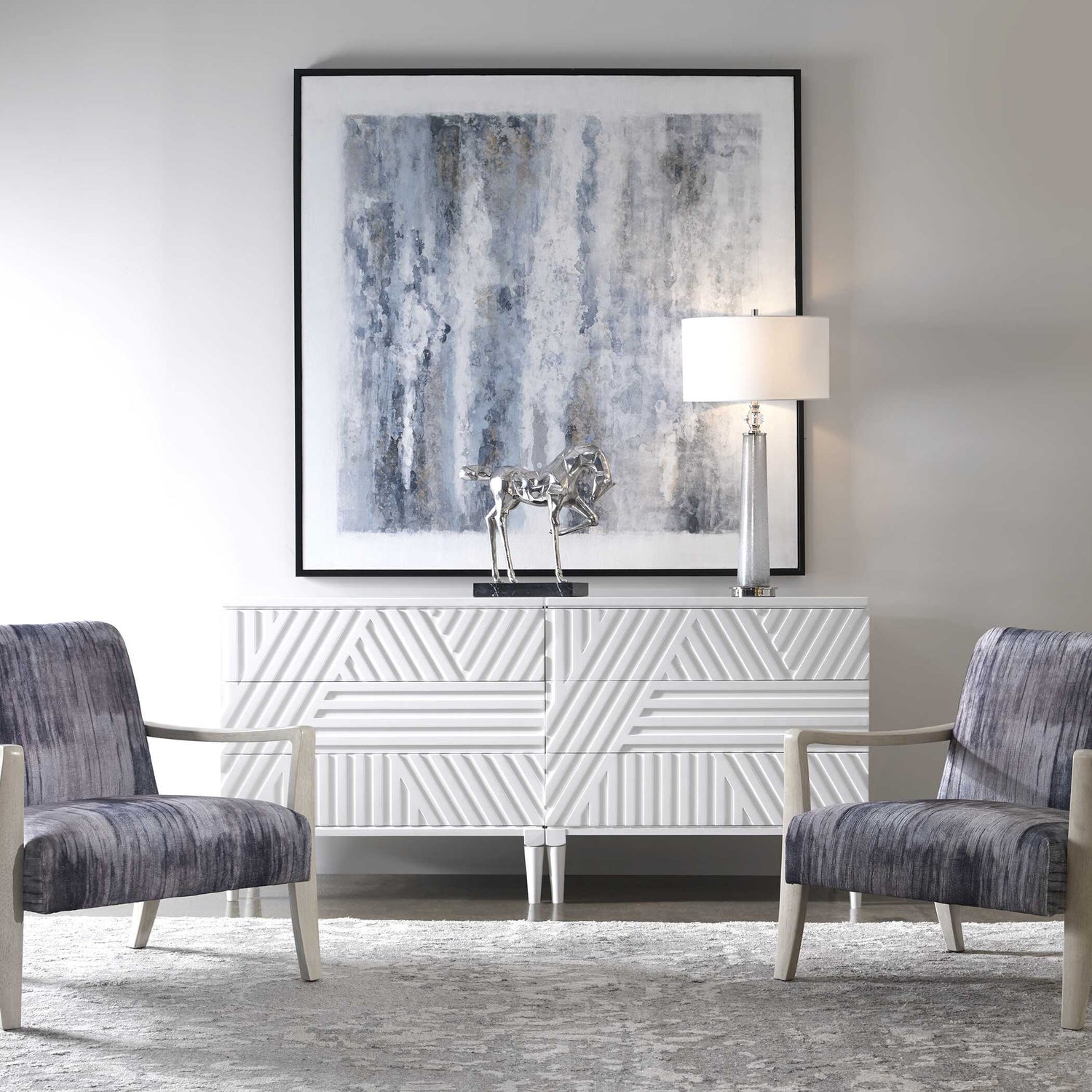 UTTERMOST Watercolor Chenille Accent Chair - Lounge