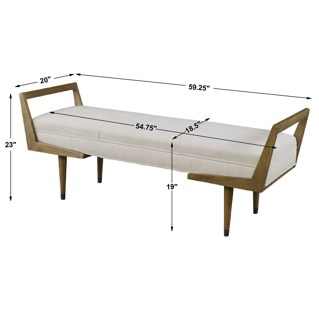 UTTERMOST Waylon Modern Bench - Benches, Ottoman, Stools