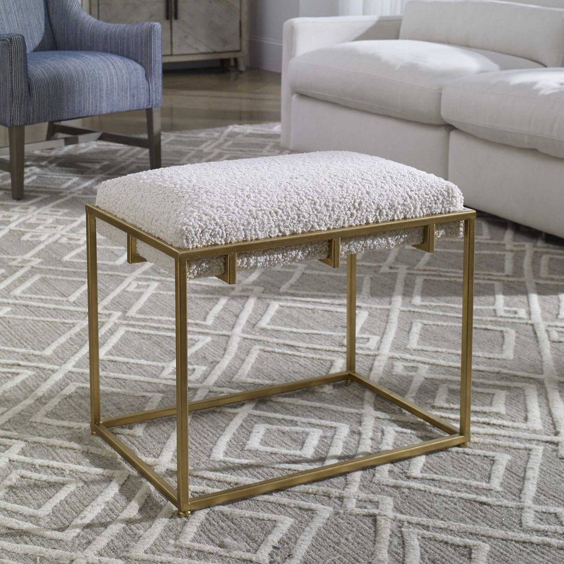 UTTERMOST Paradox & Shearling Bench - Cabinets & Bar