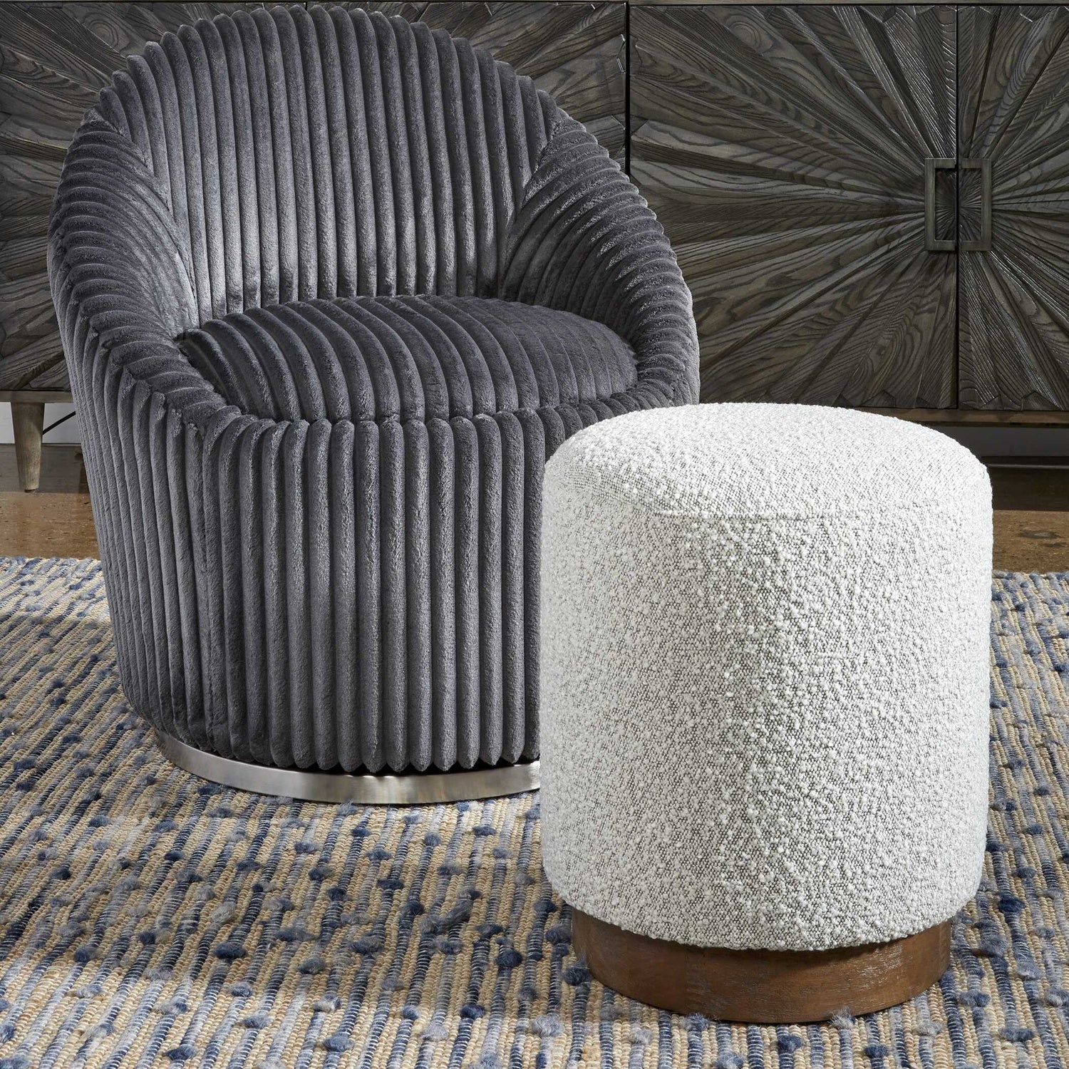 UTTERMOST AVILA LIGHT OTTOMAN - Benches, Ottoman, Stools