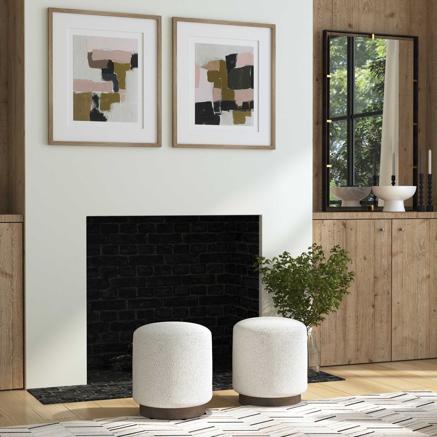 UTTERMOST Avila Light Ottoman - Benches, Ottoman, Stools