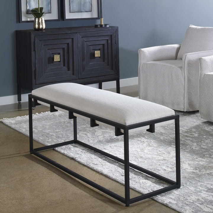 UTTERMOST PARADOX & FABRIC BENCH - Cabinets & Bar