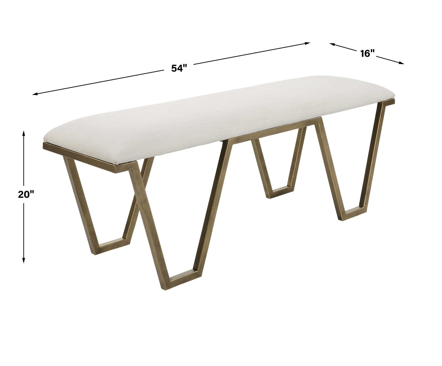 UTTERMOST FARRAH GEOMETRIC BENCH - Benches, Ottoman, Stools