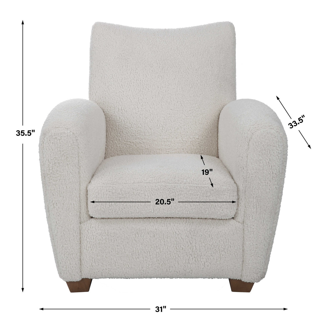 UTTERMOST Teddy Shearling Accent Chair - Lounge