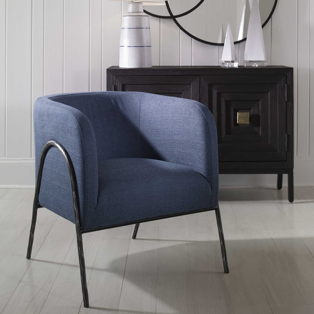 UTTERMOST Jacobsen Denim Barrel Chair - Lounge