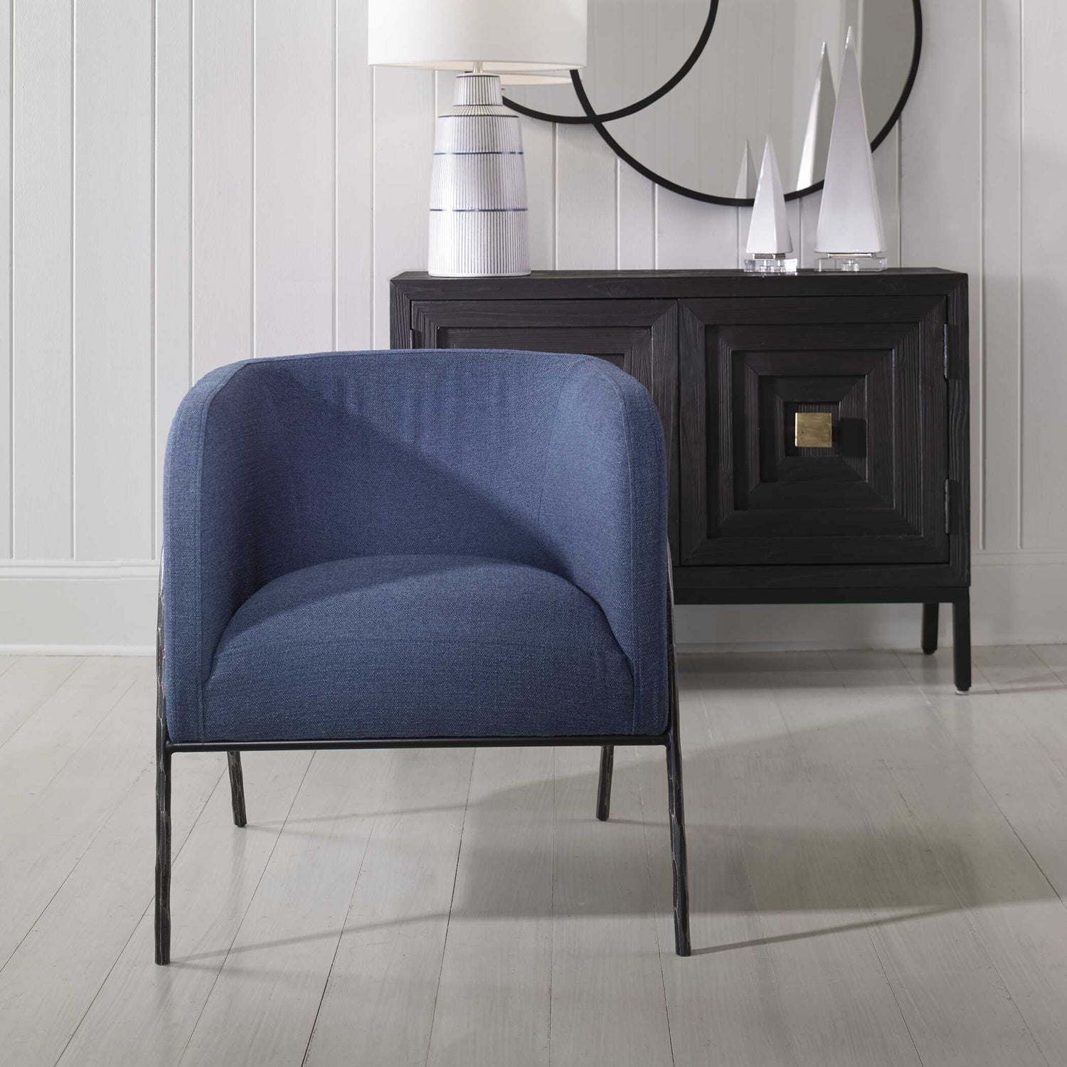 UTTERMOST Jacobsen Denim Barrel Chair - Lounge