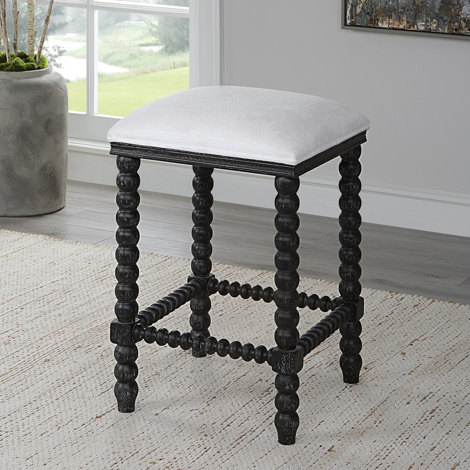 UTTERMOST PRYCE BACKLESS COUNTER STOOL - Benches, Ottoman, Stools