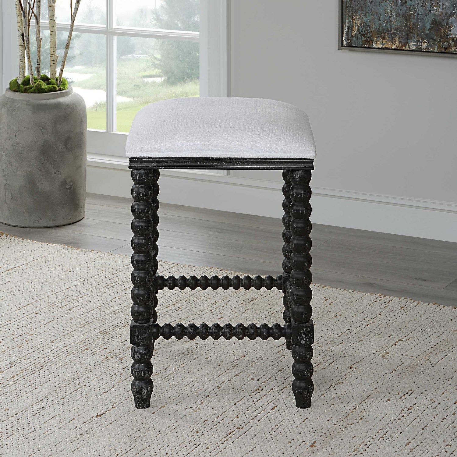 UTTERMOST PRYCE BACKLESS COUNTER STOOL - Benches, Ottoman, Stools