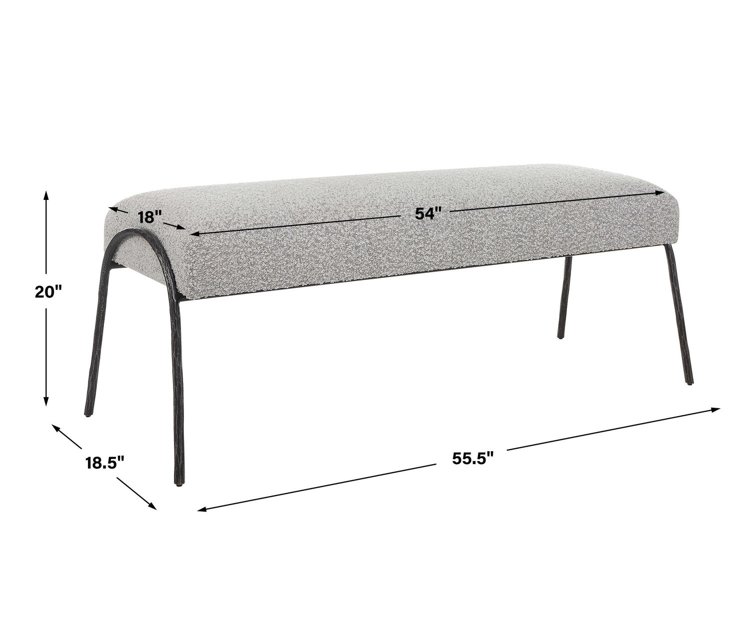 UTTERMOST Jacobsen Modern Bench - Benches, Ottoman, Stools