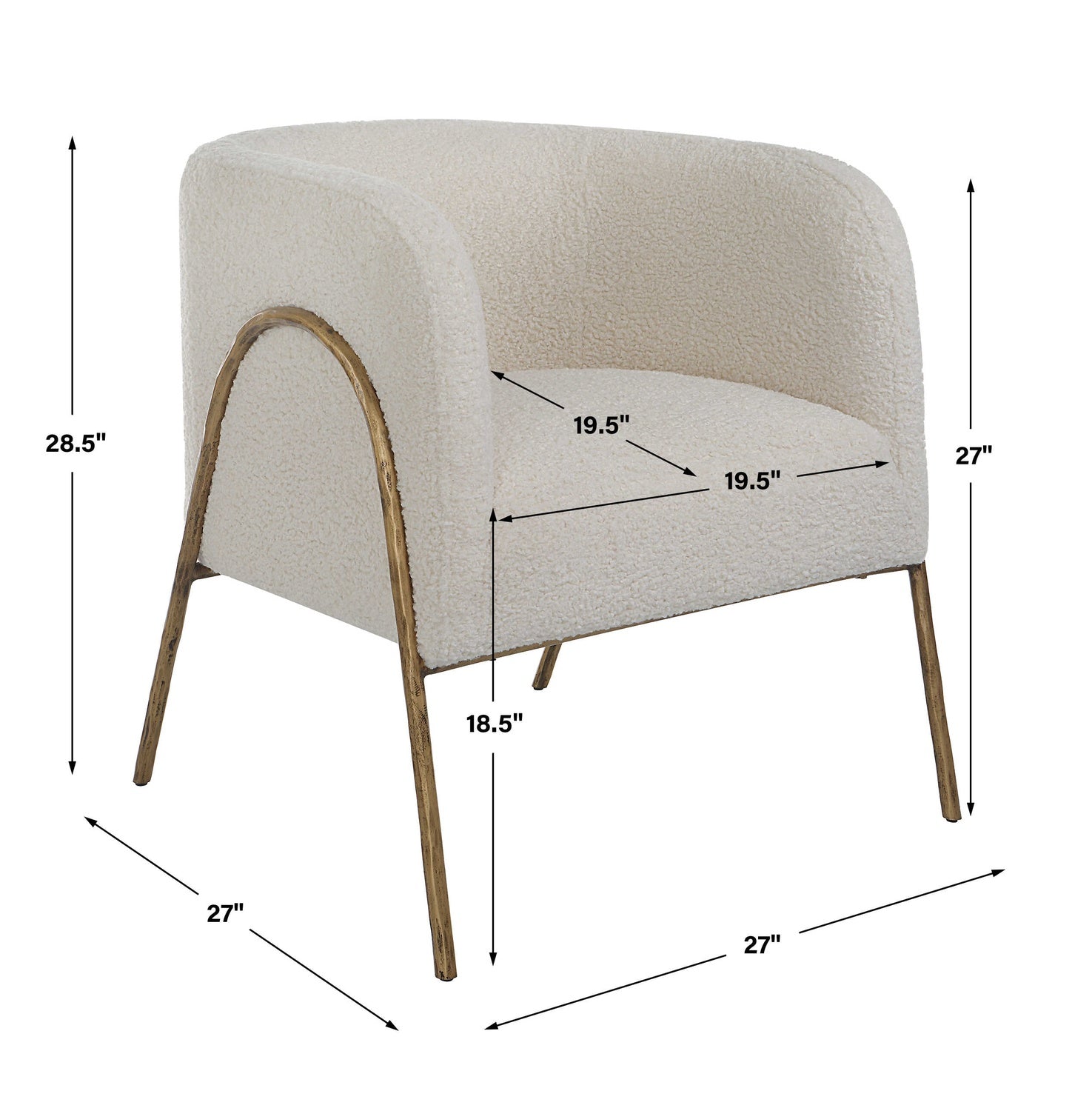 UTTERMOST JACOBSEN OFF SHEARLING ACCENT CHAIR - Lounge