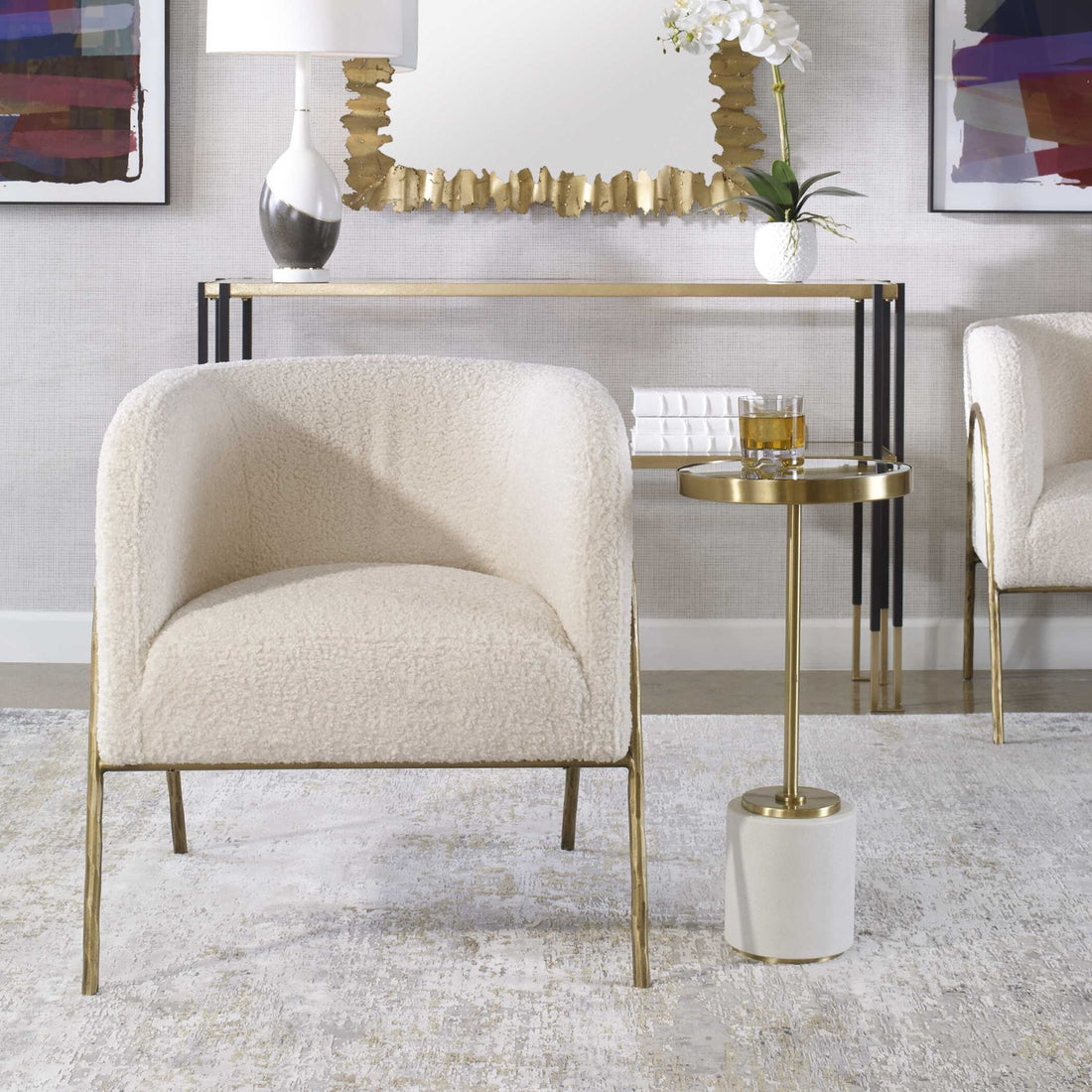 UTTERMOST Jacobsen Off Shearling Accent Chair - Lounge