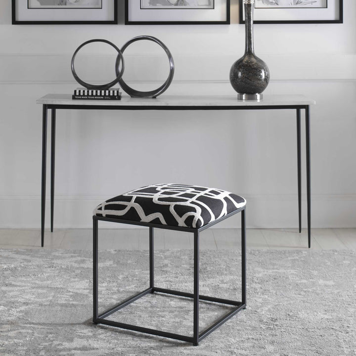 UTTERMOST TWISTS AND TURNS FABRIC ACCENT STOOL - Benches, Ottoman, Stools