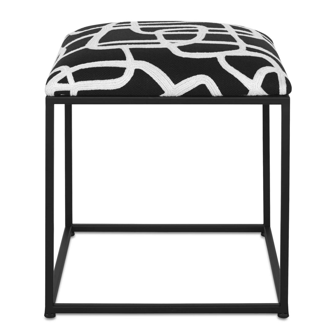 UTTERMOST TWISTS AND TURNS FABRIC ACCENT STOOL - Benches, Ottoman, Stools