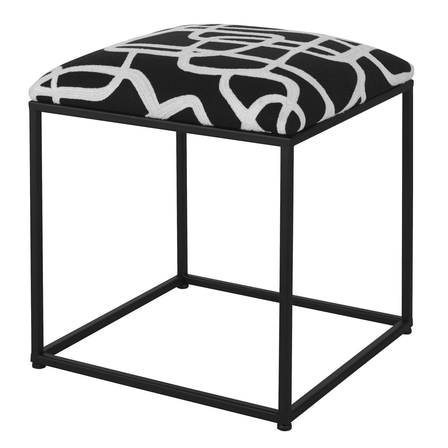 UTTERMOST TWISTS AND TURNS FABRIC ACCENT STOOL - Benches, Ottoman, Stools