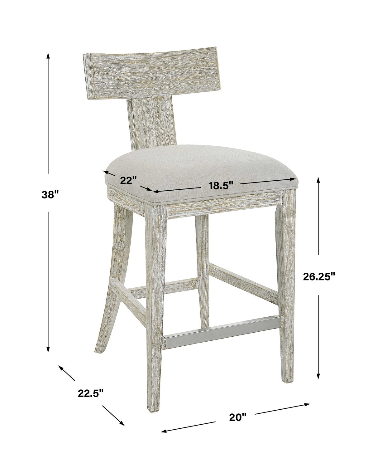 UTTERMOST Idris Counter Stool - Benches, Ottoman, Stools