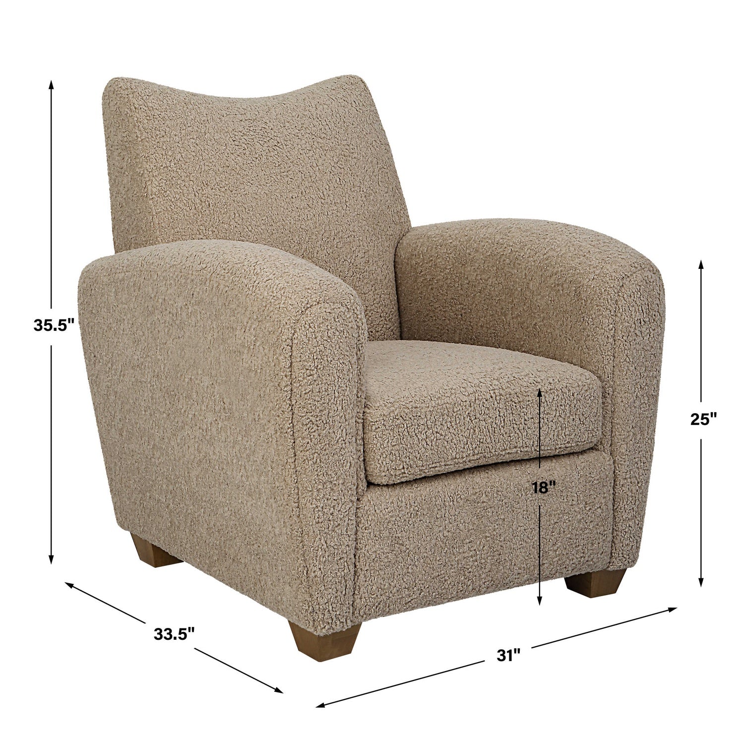 UTTERMOST Teddy Latte Accent Chair - Lounge